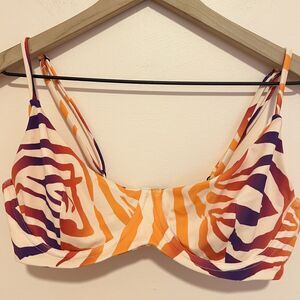 NWT Blackbough Zebra Multi Colored Two Piece Bikini Set Women's Size Large